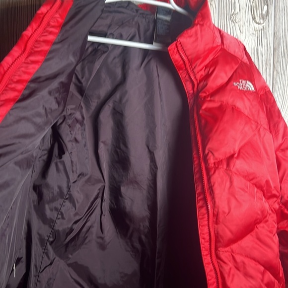 The North Face Women's Large Full Zip Quilted 550 Down Pink Nylon Puffer Jacket - Picture 7 of 9